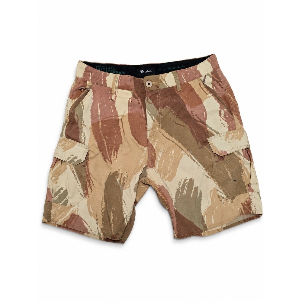 Brixton All Terrain Cargo Shorts Mens 32 Desert Camo Outdoor Utility Hiking